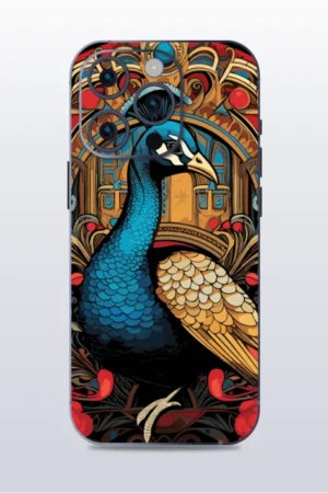 Majestic Peacock - mobile skins and wrap - skinzo - Apple Iphone 15 Pro Max