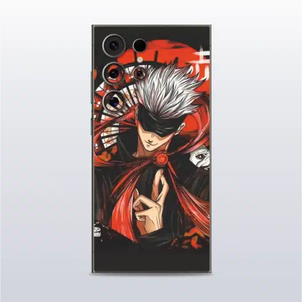Satoru Gojo - Reversal Red (Jujutsu Kaisen) Fan Art - mobile skins and wrap - skinzo - Samsung Galaxy S24 Ultra
