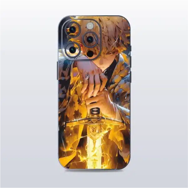 Zenitsu Agatsuma (Demon Slayer) Fan Art - mobile skins and wrap - skinzo - Apple Iphone 15 Pro Max