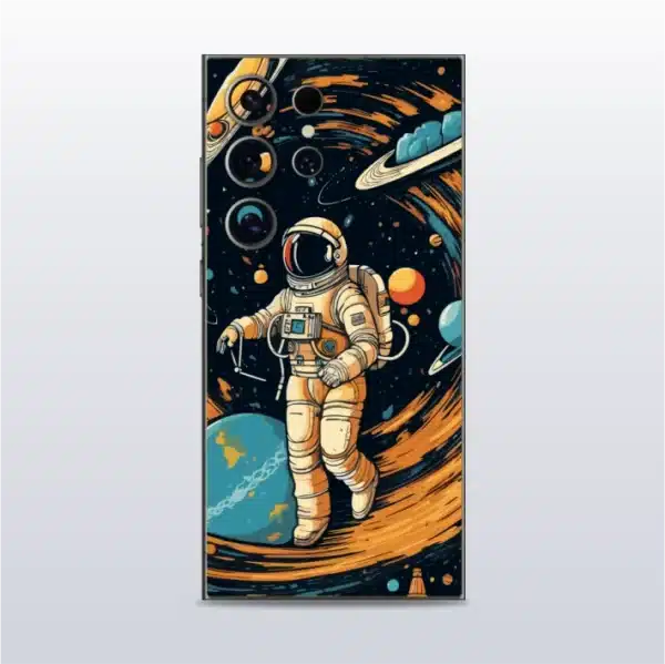 Astronaut In Solar System - mobile skins and wrap - skinzo - Samsung Galaxy S24 Ultra
