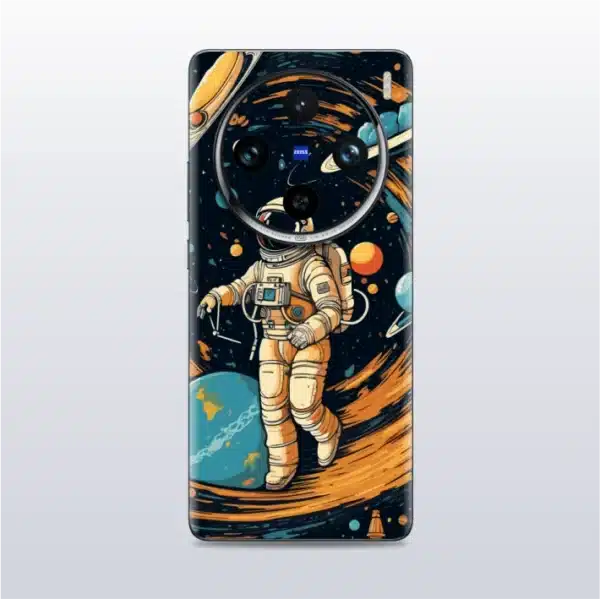 Astronaut In Solar System - mobile skins and wrap - skinzo - vivo X100 Pro