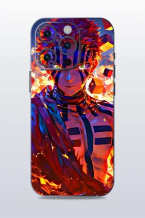 Akaza (Demon Slayer) - mobile skins and wrap - skinzo - Apple Iphone 15 Pro Max