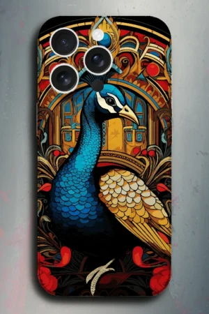 Majestic Peacock - mobile skins and wrap - skinzo - Apple Iphone 15 Pro Max