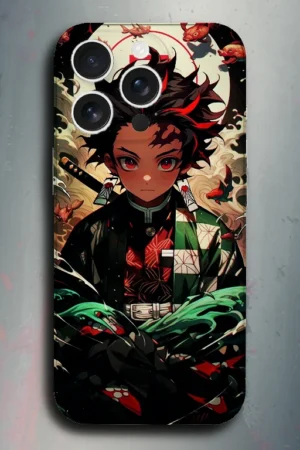 Tanjiro Kamado Demon Slayer - mobile skins and wrap - skinzo - Apple Iphone 15 Pro Max