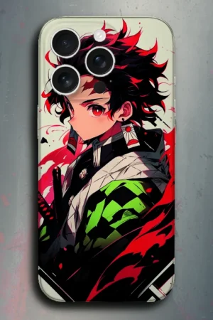 Tanjiro Kamado (Demon Slayer) - mobile skins and wrap - skinzo - Apple Iphone 15 Pro Max