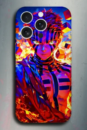 Akaza (Demon Slayer) - mobile skins and wrap - skinzo - Apple Iphone 15 Pro Max