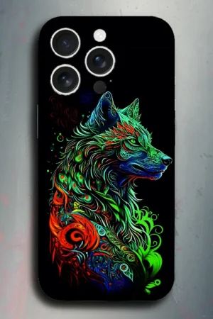 Rainbow Wolf - mobile skins and wrap - skinzo - Apple Iphone 15 Pro Max