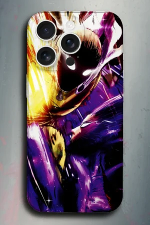 Saitama & Cosmic garou (One Punch Man) - mobile skins and wrap - skinzo - Apple Iphone 15 Pro Max