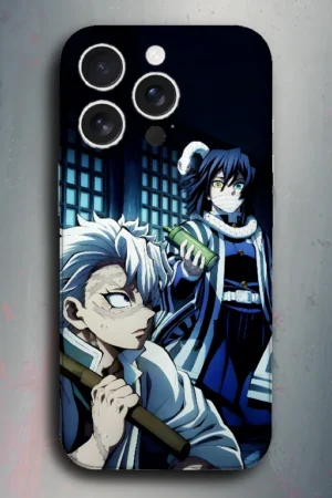 The Hashiras - Obanai Iguro & Sanemi Shinazugawa (Demon Slayer) - mobile skins and wrap - skinzo - Apple Iphone 15 Pro Max